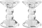 2-Pack Crystal Candle Holders, Clear Crystal Taper or Pillar Candlesticks, Table Centerpiece Home Decor for Wedding, Dining, Party(4.9in Tall)