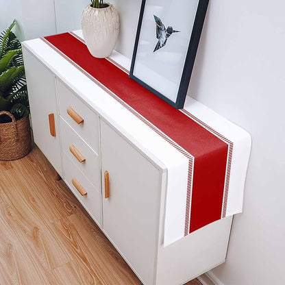 Red Stripes Table Runners 108 inches Long, Non Slip Modern Table Runner Dresser - Image 5