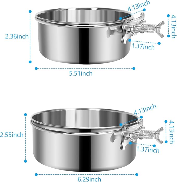 2 Pcs Medium Dog Food Water Bowl - Image 2