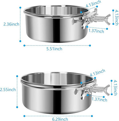 2 Pcs Medium Dog Food Water Bowl - Image 2