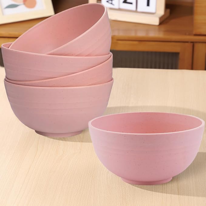 Unbreakable Wheat Straw Cereal Bowls Set of 4, 24 OZ Microwave and Dishwasher - Image 4