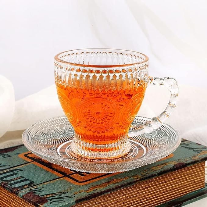 cosnou Vintage Glass Tea Cups - Image 4