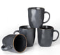 famiware Coffee Mugs Set of 4, Ocean Square 13oz Coffee Cup Set by Famiware