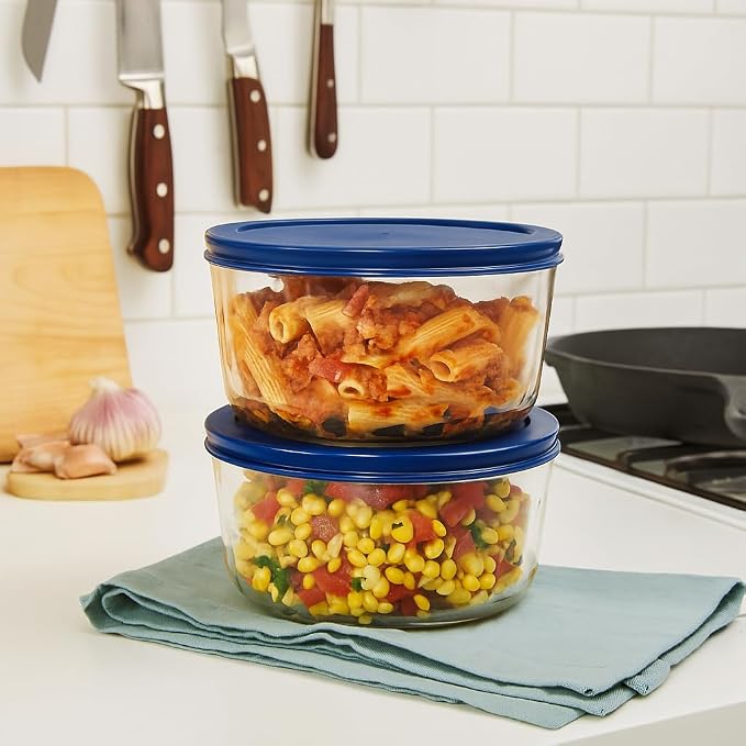 4-Piece Glass Food Storage Containers Set | 6.5-Cup, Leakproof | Microwave - Image 3