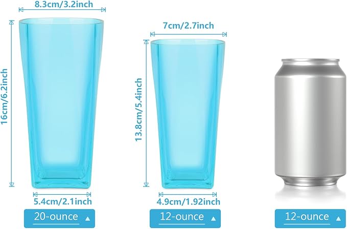 Top-spring 20 Oz Reusable Plastic Water Tumbler 6pcs Blue BPA Free | Thickened - Image 5