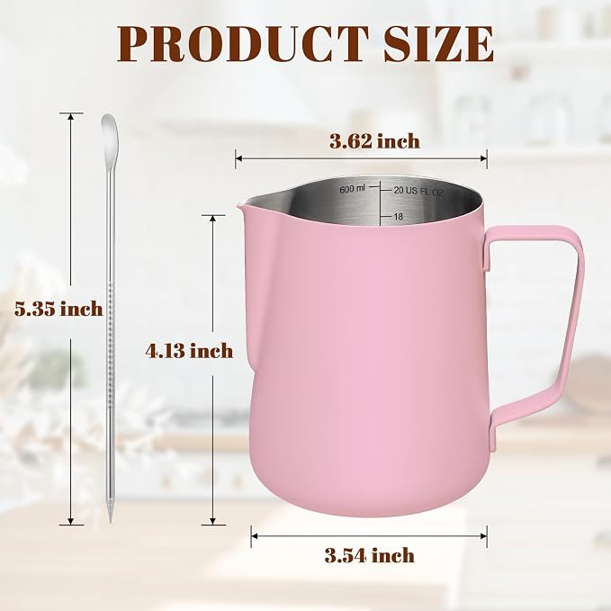 Amrules Milk Frothing Pitcher, 20 oz Milk Frother Cup - Image 2