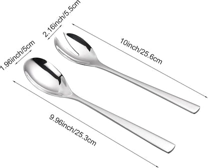 IMEEA Salad Servers 18/8 Stainless Steel Salad Serving Set Salad Fork and Spoon - Image 5