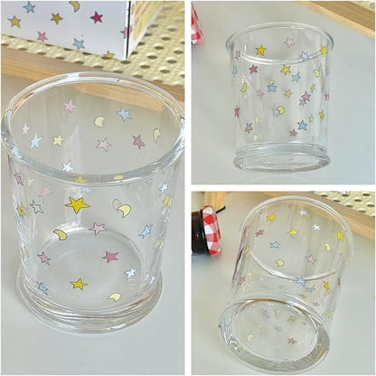 2 Pack 12 OZ Cute Glass Cup Star Drinking Glasses - Image 3
