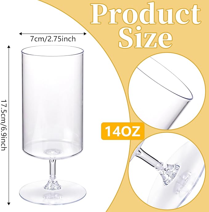 Ciaell 12 Pack Plastic Water Goblets - Image 2