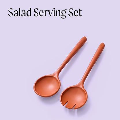 Salad Servers - Spoon and Fork Serving Set, Certified Recycled Food-Safe Plastic - Image 3