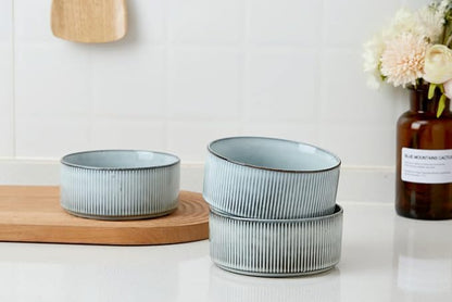 famiware Star Cereal Bowl Set, 23 oz Soup Bowls Set of 6, Smoky Blue | Double - Image 2