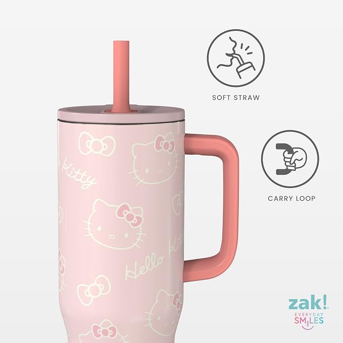 Zak Designs Hello Kitty 30oz Spill-Proof Insulated Stainless Steel Tumbler | - Image 4