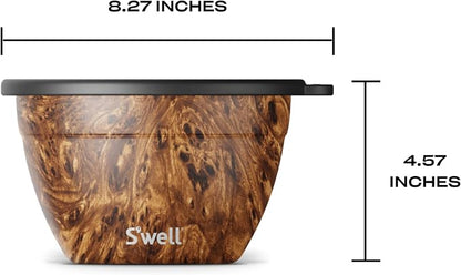 S’well Stainless Steel 64oz Salad Bowl Kit, Teakwood Finish, Includes 2oz - Image 4