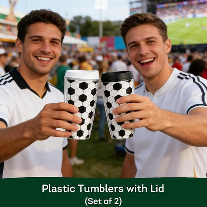 Lily‘s Home Soccer Tumbler 16 oz Set of 2, Double Wall Plastic Cups - Image 6