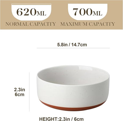 MALACASA Cereal Bowls Set of 6, 24 OZ Ceramic Bowls - Image 2