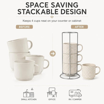 6 Oz Coffee Cups Set of 4, Espresso Cups - Image 8