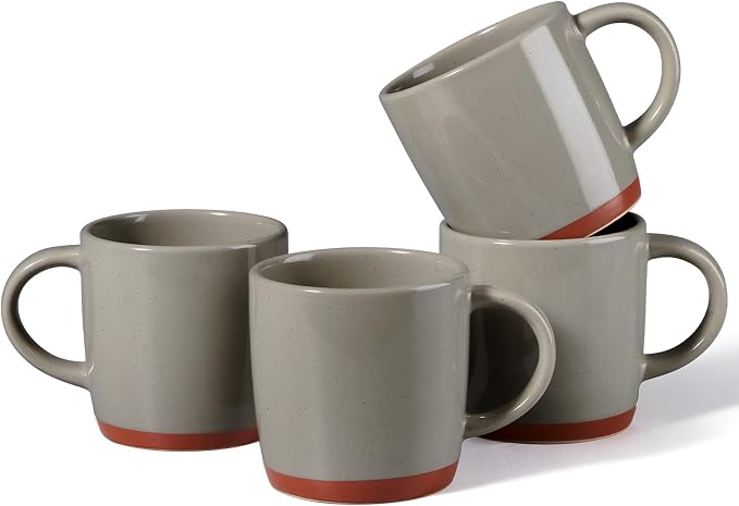 E-far Ceramic Coffee Mug Set of 4, 12oz Stoneware Coffee Cup by E-far