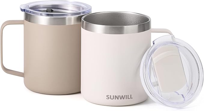 SUNWILL Travel Coffee Mug Set of 2, Insulated Tumbler - Image 2
