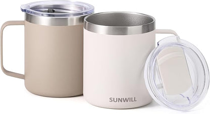 SUNWILL Travel Coffee Mug Set of 2, Insulated Tumbler - Image 2
