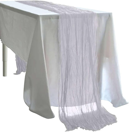 Efavormart 10ft Silver Cheesecloth Table Runner - Image 6