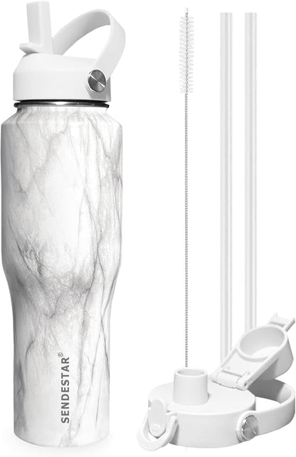 SENDESTAR 40oz Stainless Steel Water Bottle, Double Wall Vacuum Insulated Bottle by Sendestar