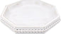 Whitewashed Octagonal Wood Decorative Tray, Small Farmhouse Wooden Serving Tray with Beads, Versatile Shabby Chic Coffee Table Tray for Kitchen Counter, Ottoman, Living Room
