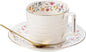 Country Roses Porcelain Tea Cup and Saucer Set by Unknown