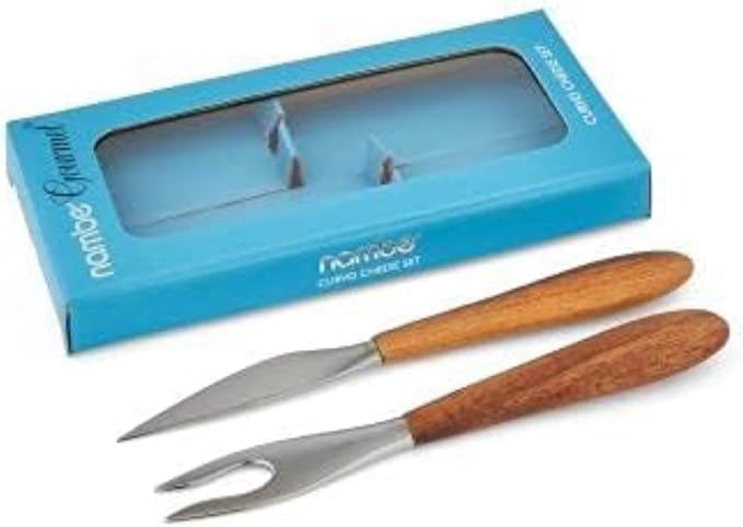 nambe Curvo Cheese Set | Cheese Knife and Fork Utensil Set - Image 6