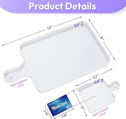 HeyClear 2Pcs Resin Tray Molds, Silicone Epoxy Resin Molds Cutting Board - Image 3
