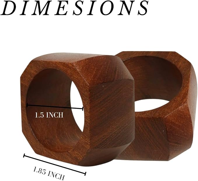 Classic Handmade Napkin Rings Set, Dining Table Holders - Image 6