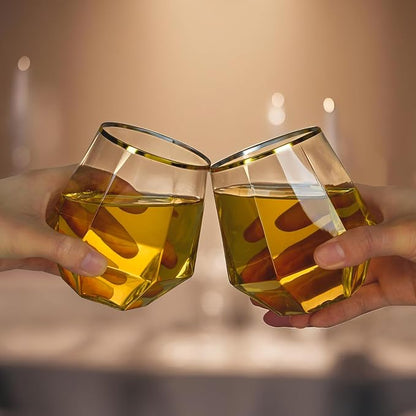 Goodluck 40PCS 12oz Diamond Stemless Plastic Wine Whiskey Glasses, Suitable - Image 8