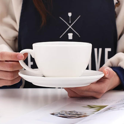 Coffeezone Great Cup Shape for Latte Art Cappuccino Barista Cup Saucer New Bone - Image 2