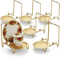 HOHIYA Gold Tea Cup and Saucer Display Stand 6 Cup Holder Rack | Elegant gold by HOHIYA