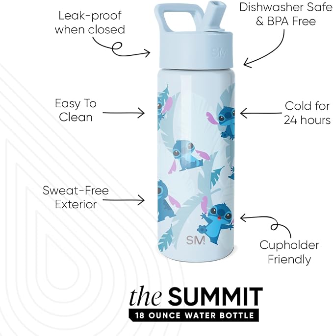 Simple Modern Lilo and Stitch Kids Water Bottle & Toddler Cup | 18oz | - Image 2