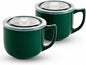 Ceramic Soup Bowl with Handle & Lid, 32oz Microwave Ramen Bowl Set of 2 | by Hoilse
