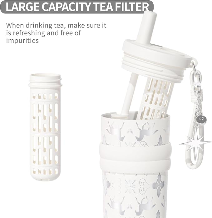 18.5 oz Thermo Cup with Straw, Car Cup with Horse Pattern, Vacuum Insulated - Image 4