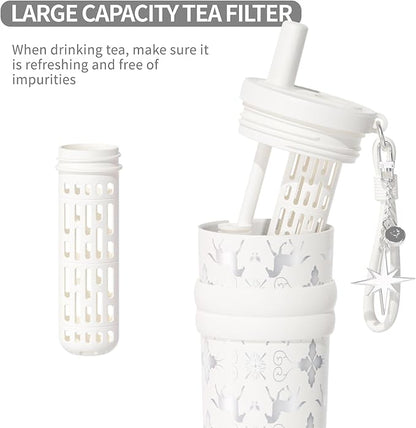 18.5 oz Thermo Cup with Straw, Car Cup with Horse Pattern, Vacuum Insulated - Image 4