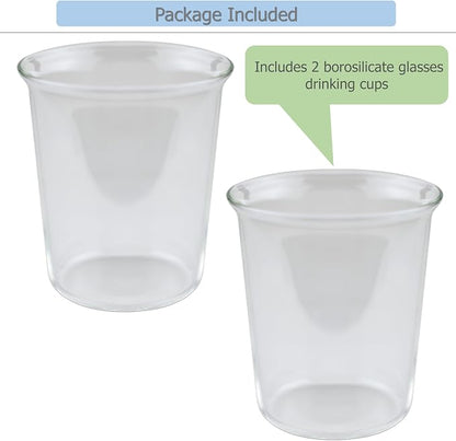 EIKS 2 Pack Drinking Glasses Crystal Clear Cups, 400ml/13.5oz | - Image 2