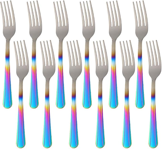 12 Pieces Dinner Fork, Stainless Steel Silverware Forks, 7.1 Inches Metal Fork by KitchenDining