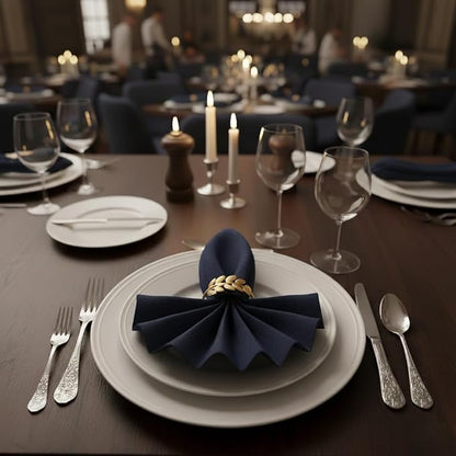 100 Pcs Gold Napkin Rings Bulk Delicate Napkin Holder for Dining Wedding Party Banquet Table Decroration Christmas and Daily Use