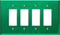 LIDER Reflective Acrylic Decorator Wall Plate, Mirrored Light Switch Plate, Plexiglass Outlet Cover, Acrylic Glass, Oversized 4-Gang 5.25" x 8.88", LWP-34O-AGR, Green