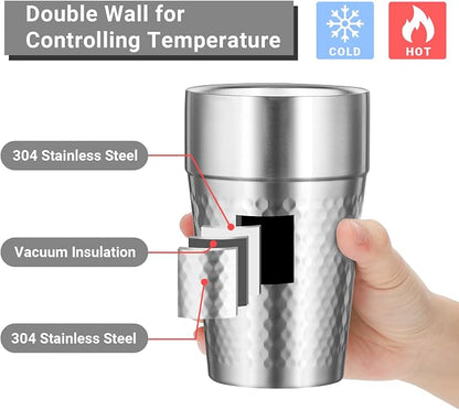 Stainless Steel Double Wall Cup, 16 oz Insulated Tumbler, 4 Pack Unbreakable - Image 3