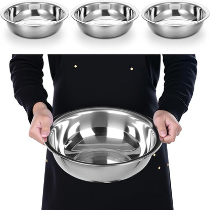 4 Pcs Stainless Steel Mixing Bowl Nesting Metal Prep Salad Bowl Extra Large by Unknown