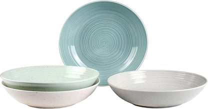 Sango Siterra Artist's Blend Stoneware Pasta Bowls Multi Assorted Colors– by Sango