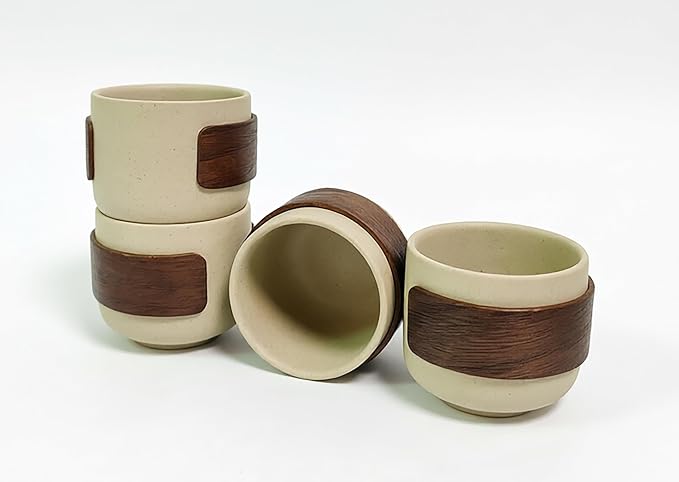 3 oz Ceramic Tea Cups, No Handle Espresso Cups, Small Coffee Shot Cups by SYJANHOME