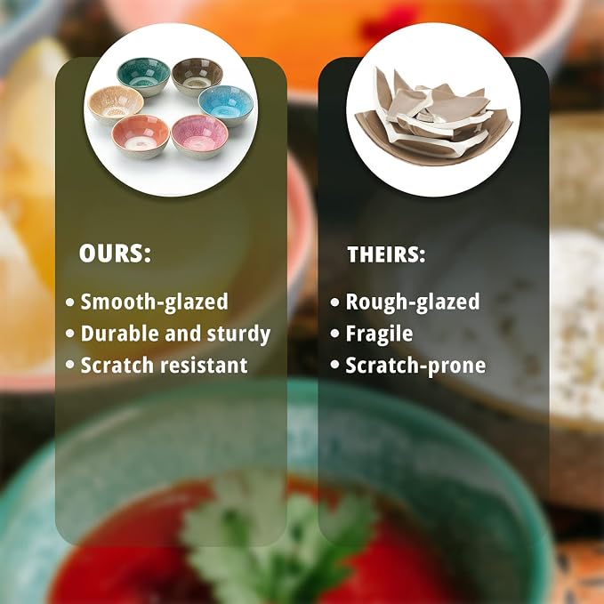 Brew To A Tea BTaT- Ceramic Dipping Bowls, 3.5 oz, 3.5 Inches, Soy Sauce Dish - Image 6