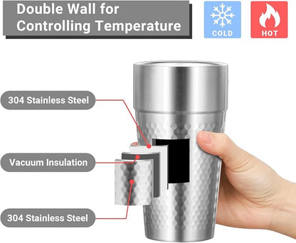 Stainless Cups, 19 oz Double Wall Insulated Tumbler, 4 Pack Unbreakable - Image 3