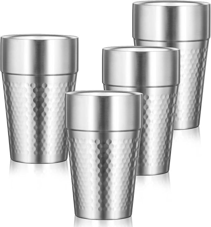 Stainless Steel Double Wall Cup, 16 oz Insulated Tumbler, 4 Pack Unbreakable by Offiper