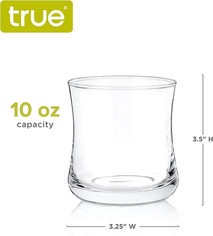 True Bourbon Glass, Whiskey Glasses, Home Bar Glassware, 10 oz Set of 4 - Image 3
