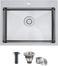 ROVATE 22x18 inches Drop-in Kitchen Sink Single Bowl Stainless Steel with 1 Hole, Handmade Topmount Kitchen Sink with Basket Strainer